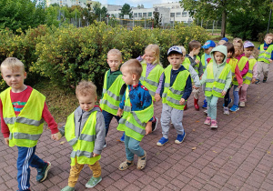 Puchatki spacerują parkiem