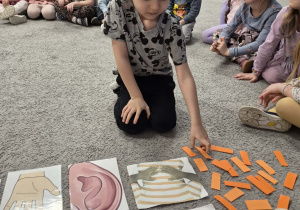 Kostek dopasowuje napis do obrazka