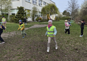 Delfinki bawią się w berka w ogrodzie